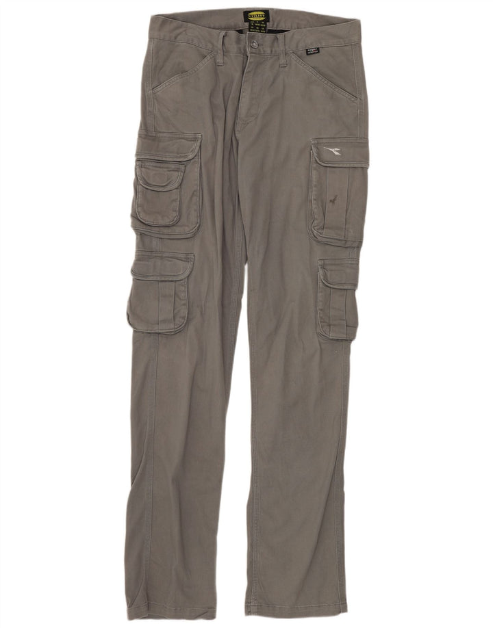 DIADORA Slim Cargo-Hose für Herren, W32, L34, graue Baumwolle