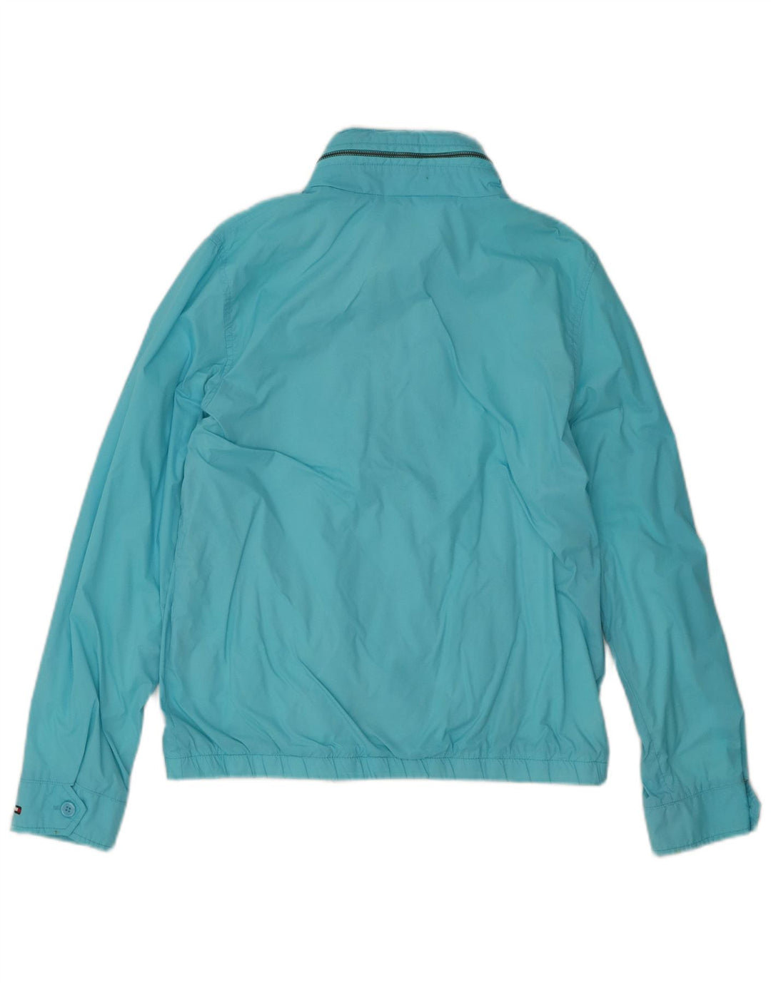 TOMMY HILFIGER Womens Hooded Rain Jacket UK 14 Medium Blue Nylon