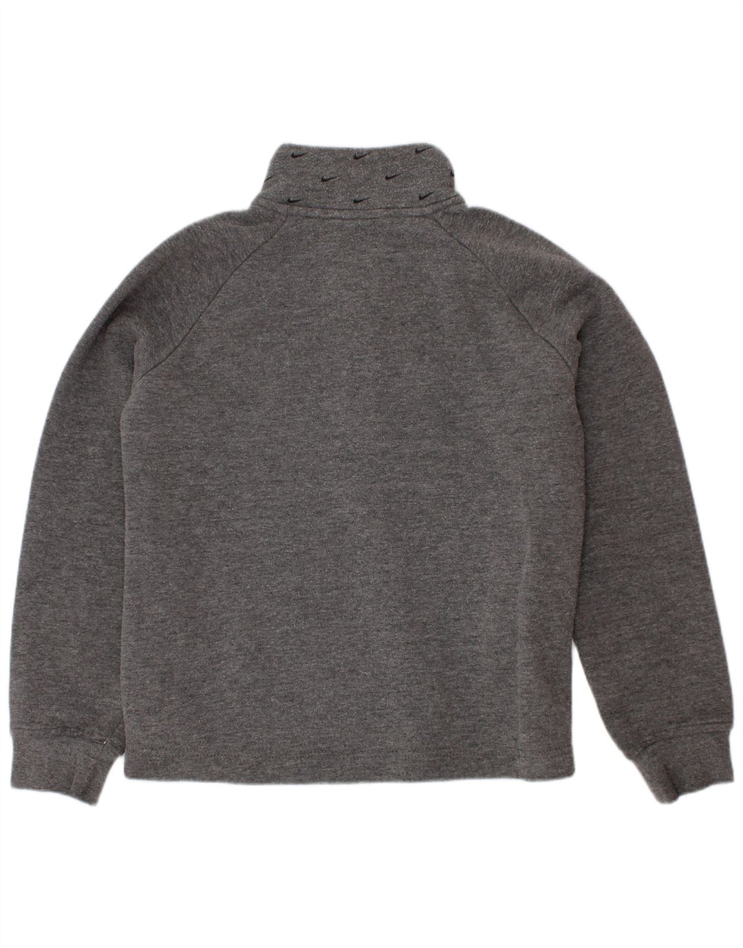 Nike Jungen-Sweatshirt mit grafischem Reißverschluss und Rundhalsausschnitt, 5–6 Jahre, mittelgraue Baumwolle