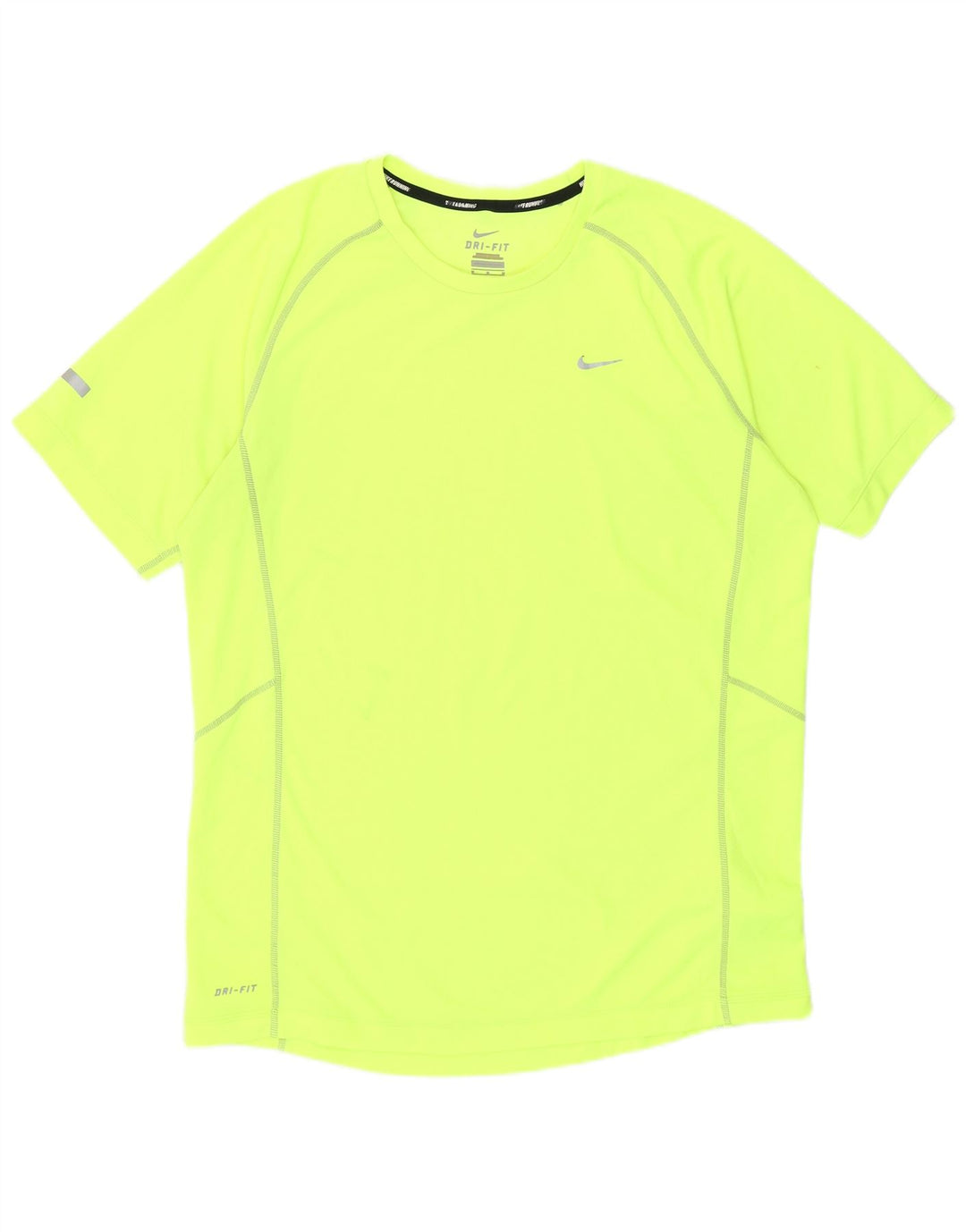 Nike Herren Dri Fit T-Shirt Top Mittelgelbes Polyester
