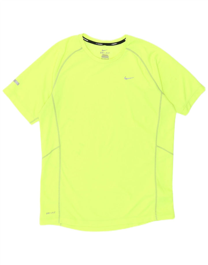 Nike Herren Dri Fit T-Shirt Top Mittelgelbes Polyester