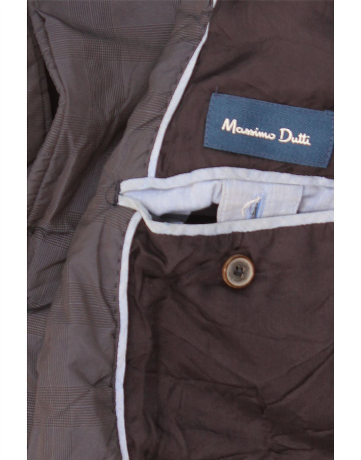 Massimo Dutti Herren-Utility-Jacke UK 40 Large Marineblau kariertes Acetat