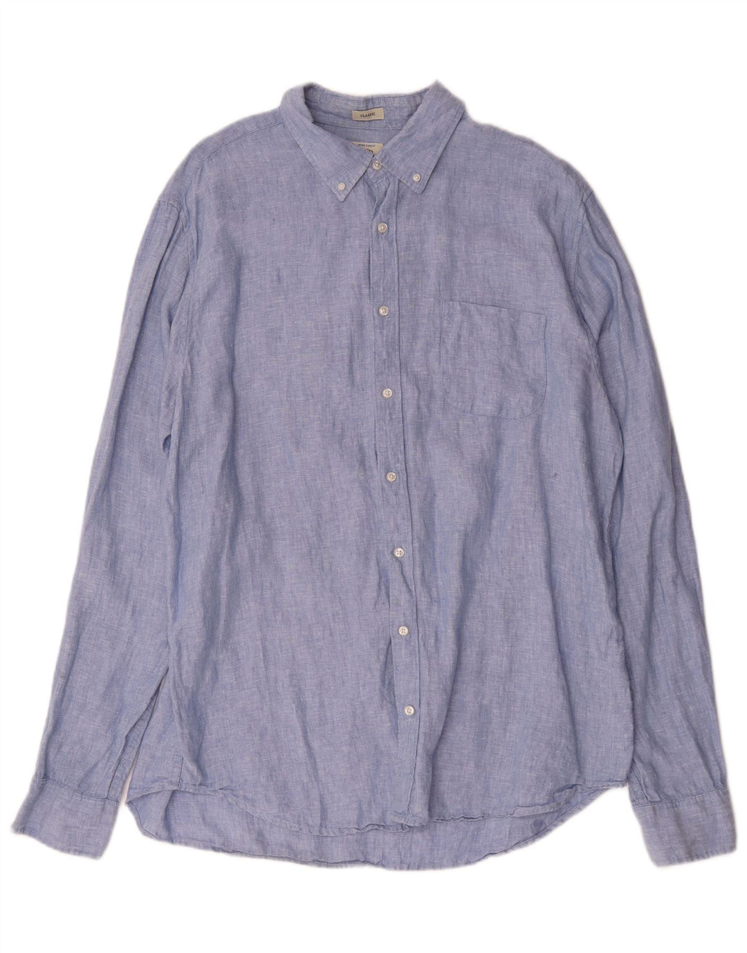 J. Crew Herren-Hemd, groß, klassische Passform, XL, blaues Leinen