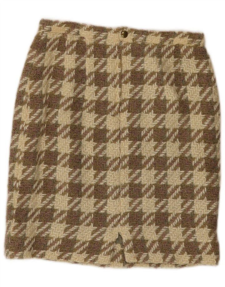 Vintage Damen Strickrock W26 Kleiner brauner Hahnentritt