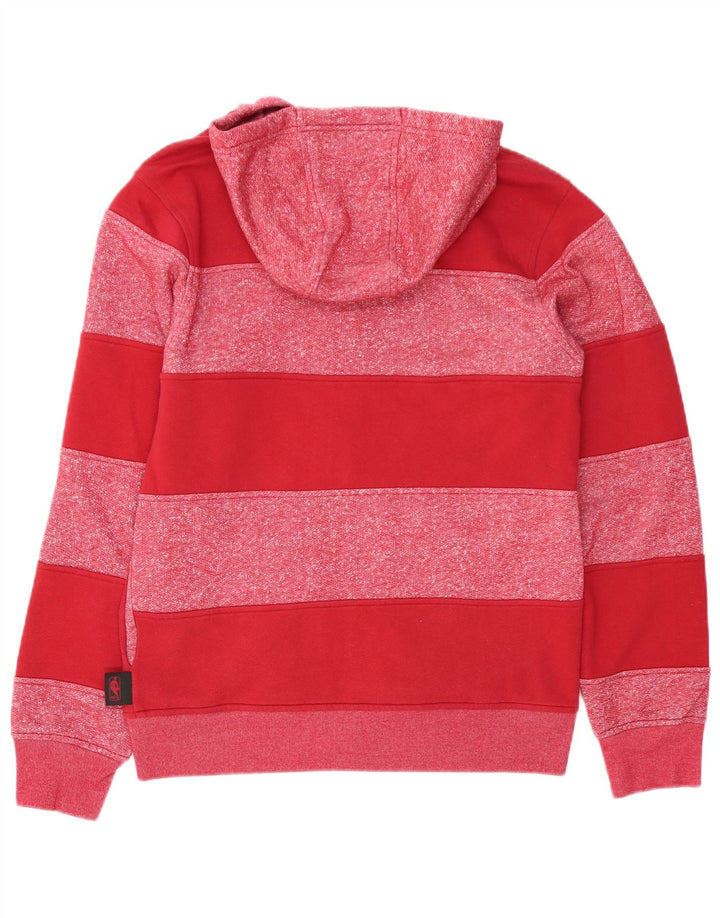Adidas Herren-Kapuzenpullover mit Reißverschluss, klein, rot gestreift, Baumwolle