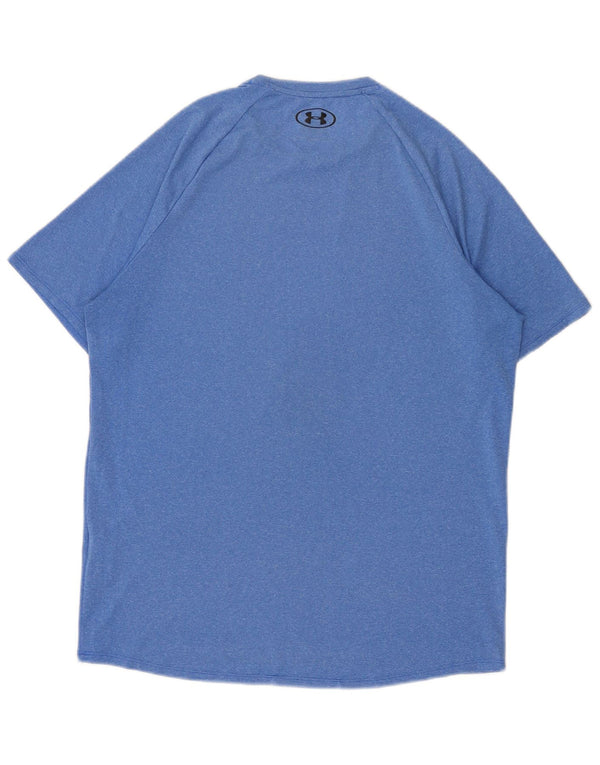 Under Armour Herren-T-Shirt-Oberteil aus mittelblau meliertem Polyester
