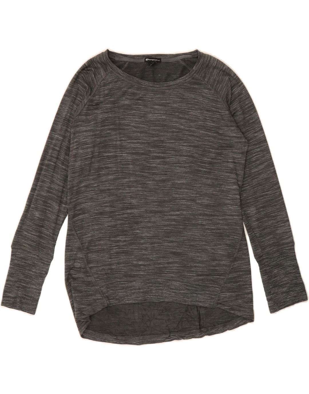 CHAMPION Womens Boat Neck Jumper Sweater UK 14 Medium Grey Flecked Rayon Vintage Champion and Second-Hand Champion from Messina Hembry 