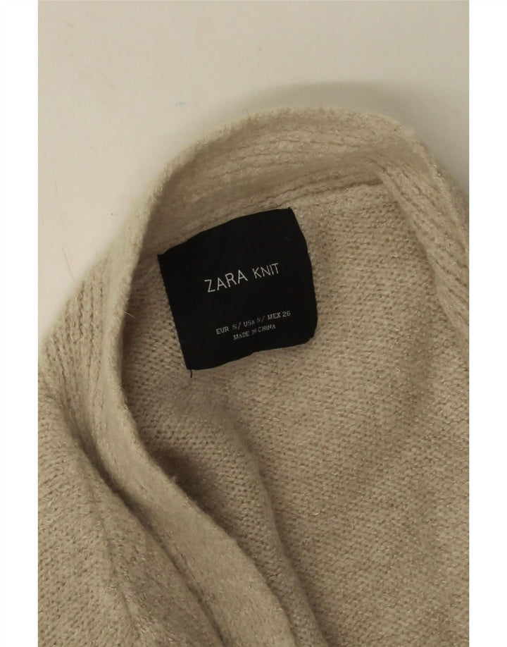 Offener Cardigan-Pullover für Damen von Zara, Gr. 10, Größe S, Beige