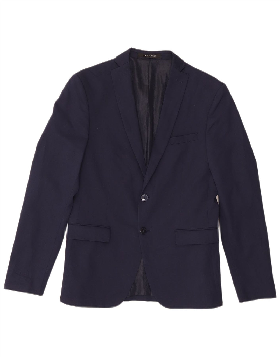 Zara Herren-Blazer mit 2 Knöpfen, EU 46, klein, Marineblau