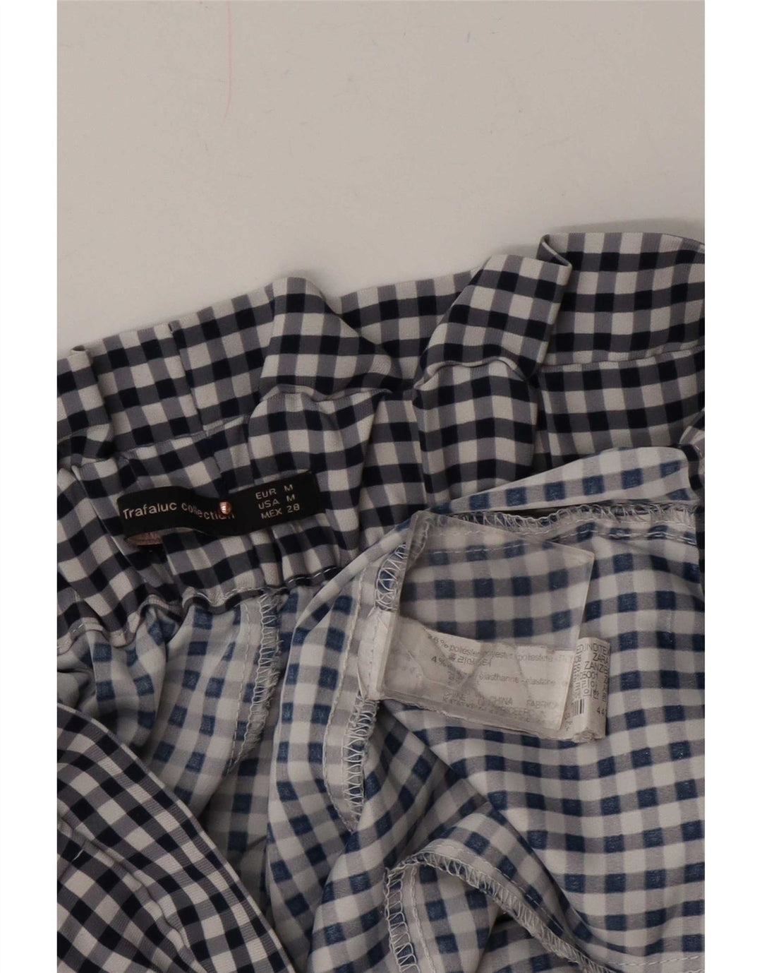 Zara Damen Cullotes Caprihose Medium W28 L22 Marineblau Gingham