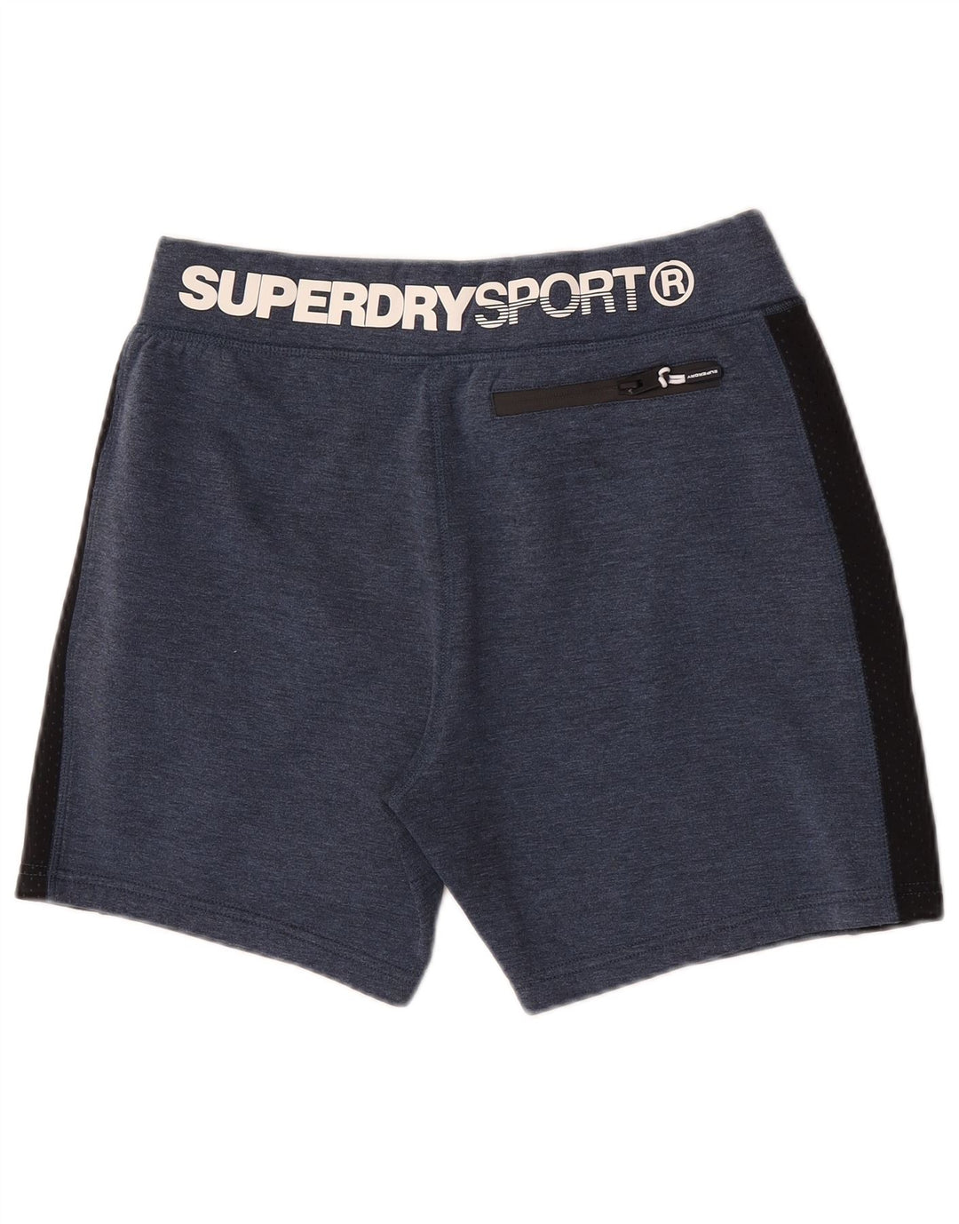 Superdry Herren-Sportshorts mit Grafik, groß, marineblaues Farbblock-Polyester