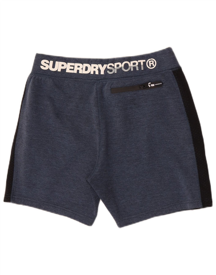 Superdry Herren-Sportshorts mit Grafik, groß, marineblaues Farbblock-Polyester