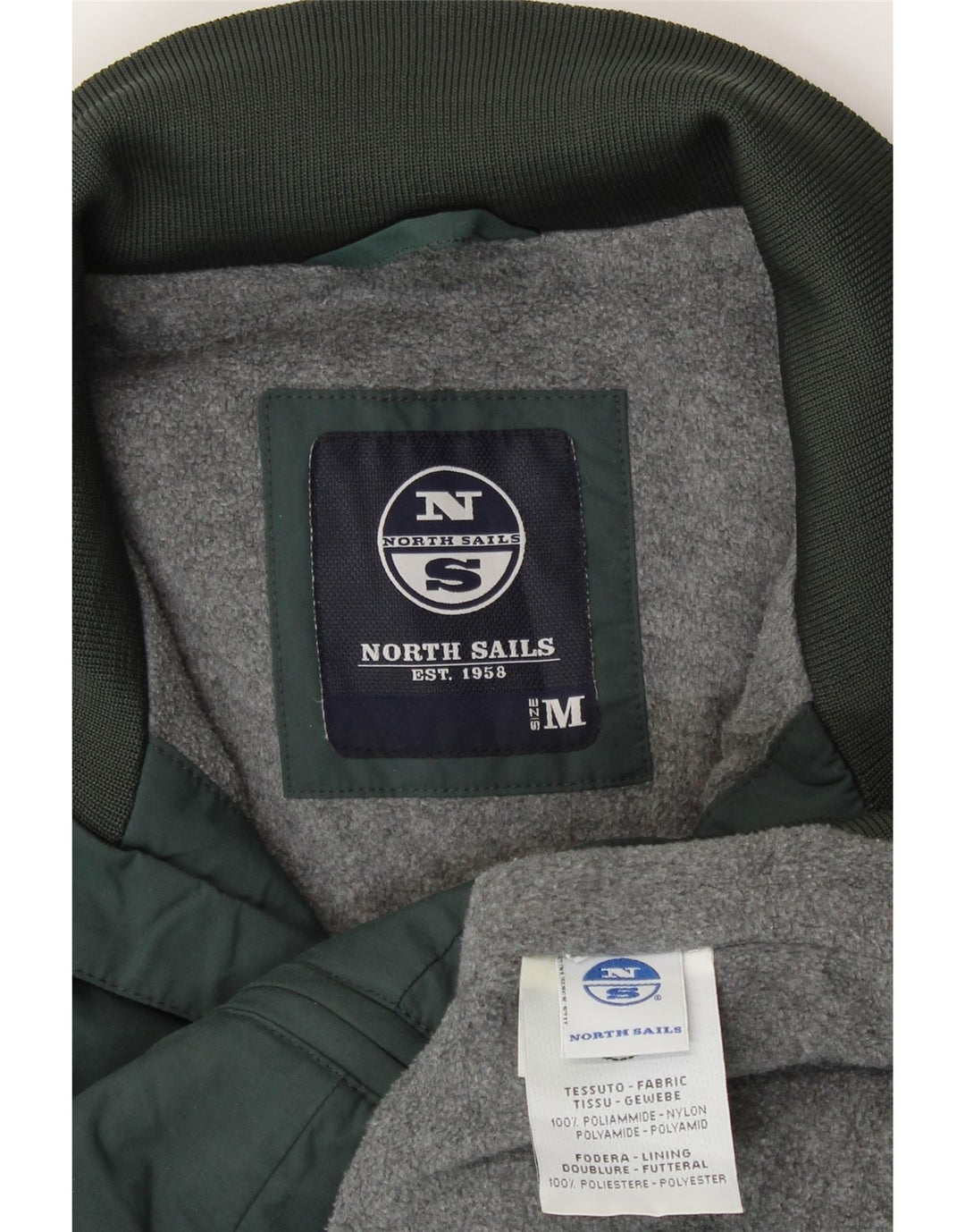 North Sails Herren Bomberjacke UK 38 Mittelgrünes Nylon