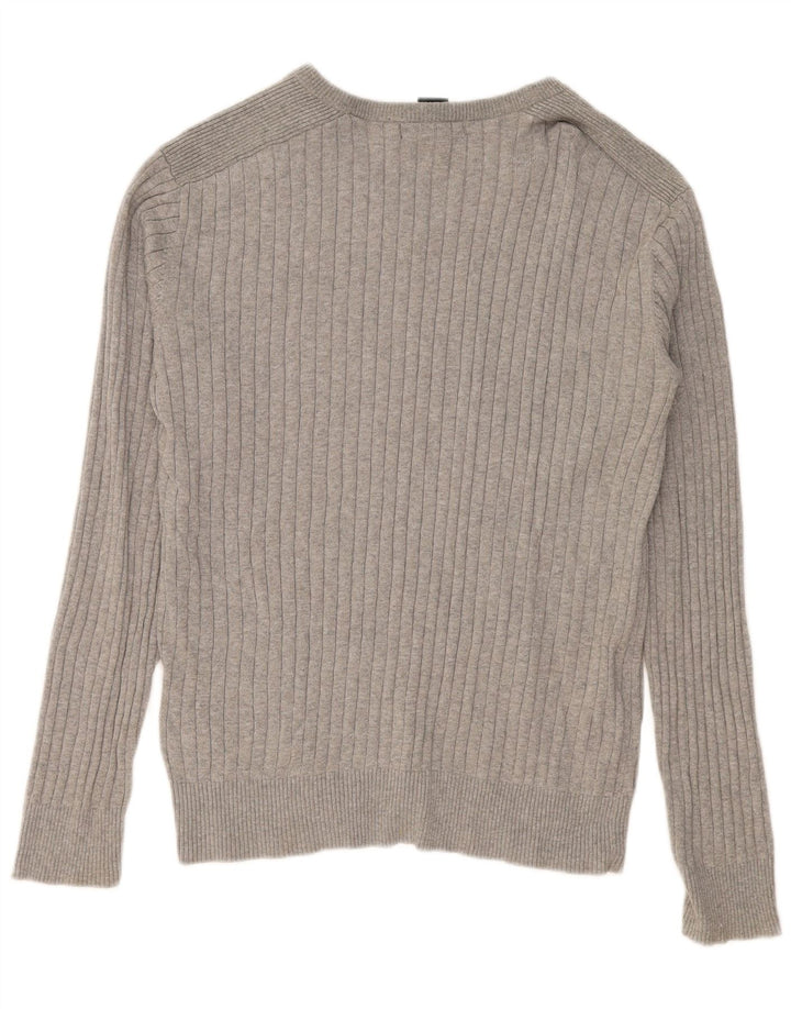 Calvin Klein Herren-Pullover mit V-Ausschnitt, groß, graue Baumwolle