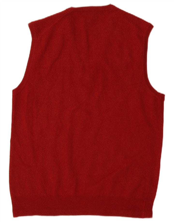 Benetton Herren Weste Tank Top IT 52 Große kastanienbraune Schurwolle