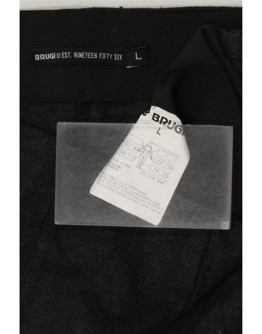 BRUGI Damen-Freizeithose, schmal, Größe L, W32, L28, schwarze Viskose