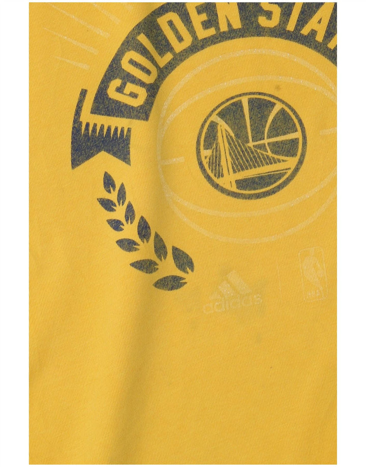 ADIDAS Herren Golden State Warriors Grafik T-Shirt Top Große gelbe Baumwolle