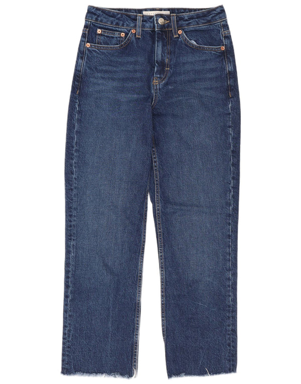 Topshop Damen Straight Jeans W25 L26 Blaue Baumwolle