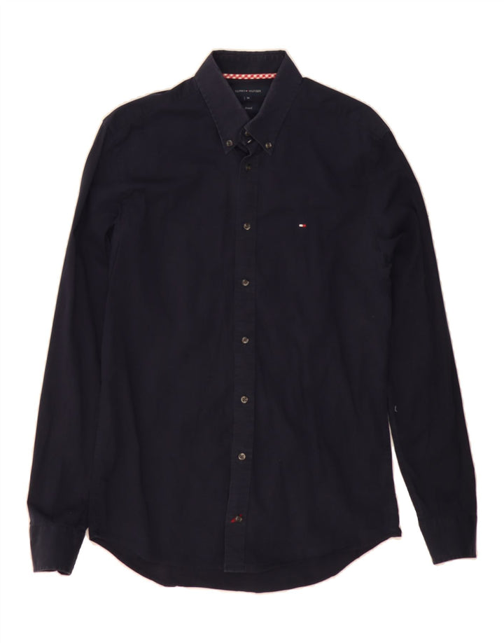 TOMMY HILFIGER Mens Shirt Medium Navy Blue Cotton Vintage Tommy Hilfiger and Second-Hand Tommy Hilfiger from Messina Hembry 