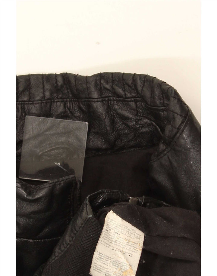 Vintage Herren Lederjacke IT 54 2XL Schwarz