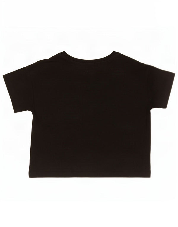 Champion Damen Crop T-Shirt Top UK 6 XS Schwarz Baumwolle