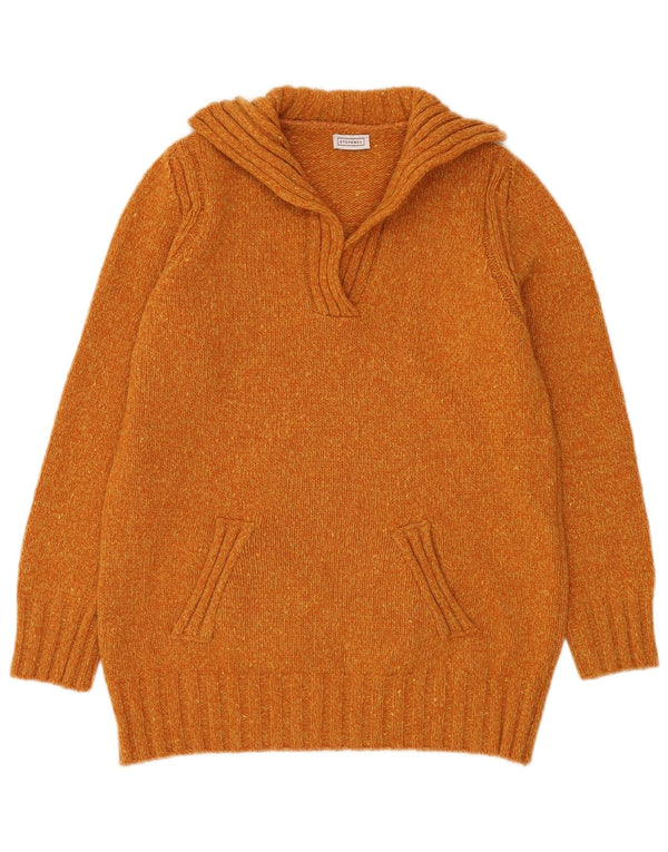Stefanel Damen Longline Rollkragenpullover Pullover UK 8 Small Orange meliert