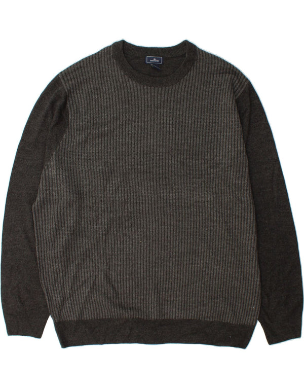 DOCKERS Herren-Pullover mit Rundhalsausschnitt, 2XL, grau gestreift, Acryl