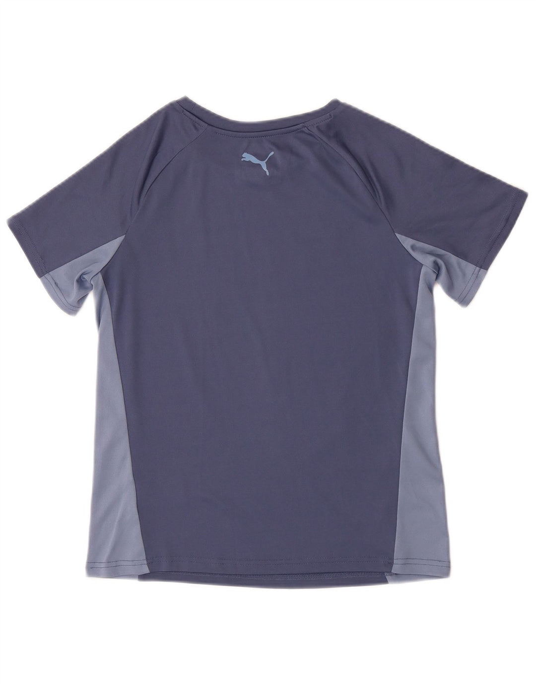 Puma Damen Grafik-T-Shirt-Oberteil UK 12 Mittelblaues Colourblock-Polyester