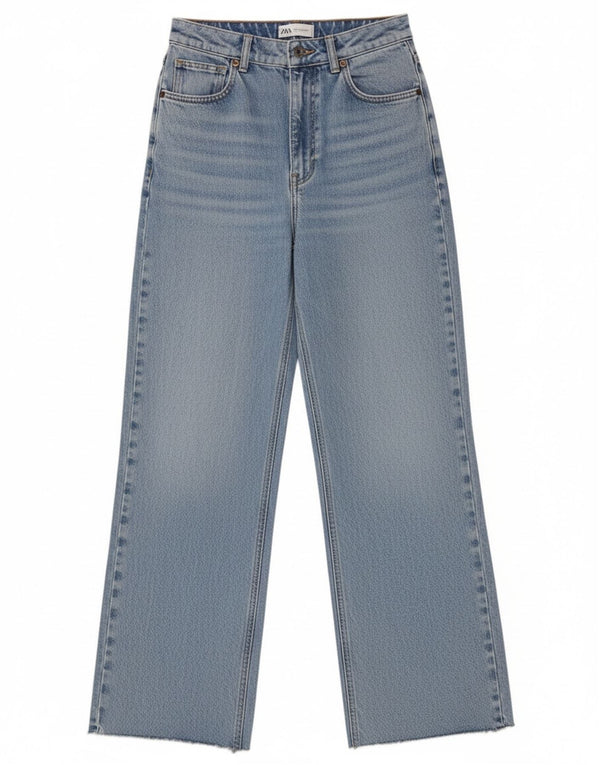 Zara Damen High Rise Wide Leg Jeans EU 38 Small W28 L31 Blau