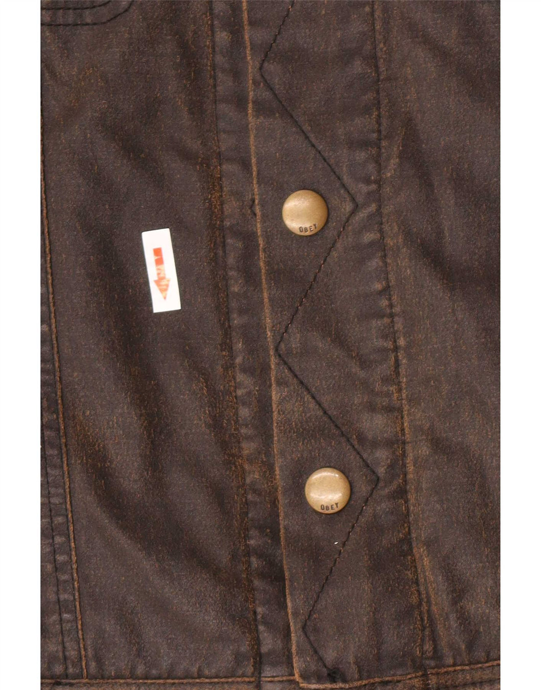 Obey Damen-Jacke aus gewachster Baumwolle, UK 14, mittelbraune Baumwolle