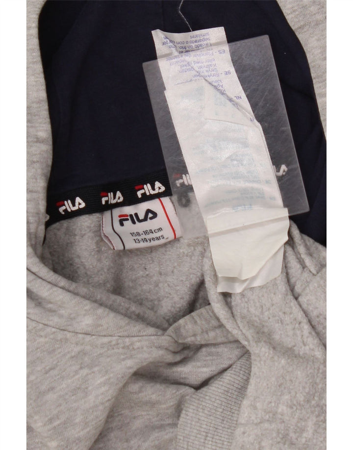 FILA Kapuzenpullover mit Grafik für Jungen, 13–14 Jahre, graue Baumwolle