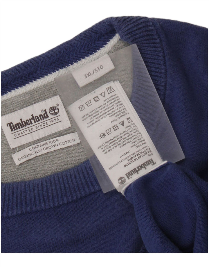 Timberland Herren-Pullover mit Rundhalsausschnitt, 3XL, blaue Baumwolle