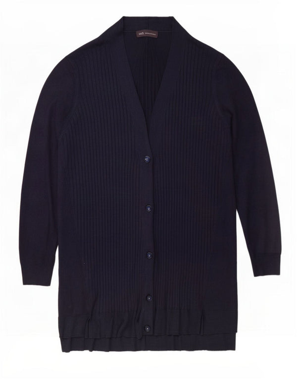 Marks & Spencer Damen Longline-Cardigan-Pullover UK 18 XL Marineblaue Viskose