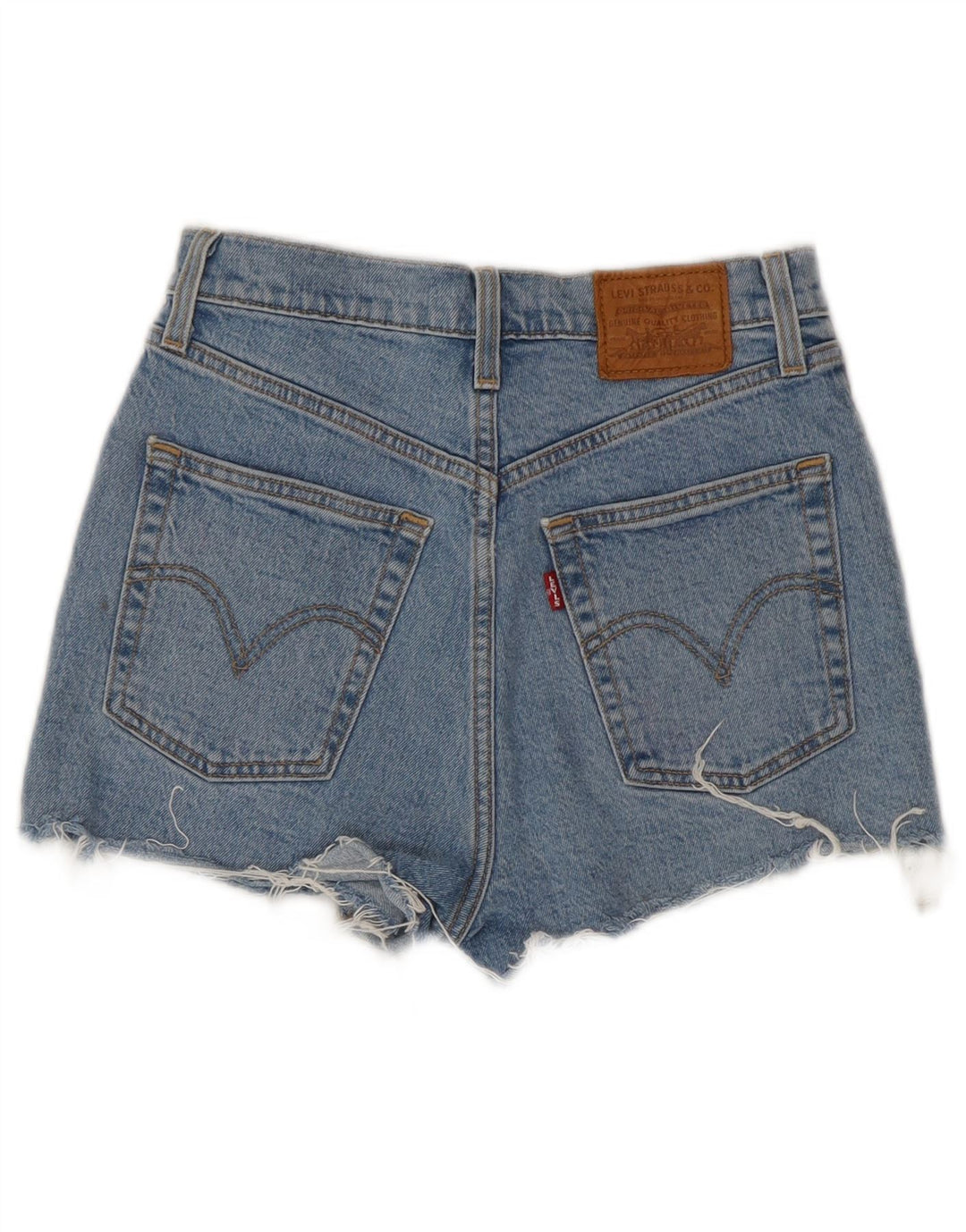 LEVI'S Damen Ribcage Denim-Shorts mit hoher Taille, W26, Größe S, Blau, Baumwolle