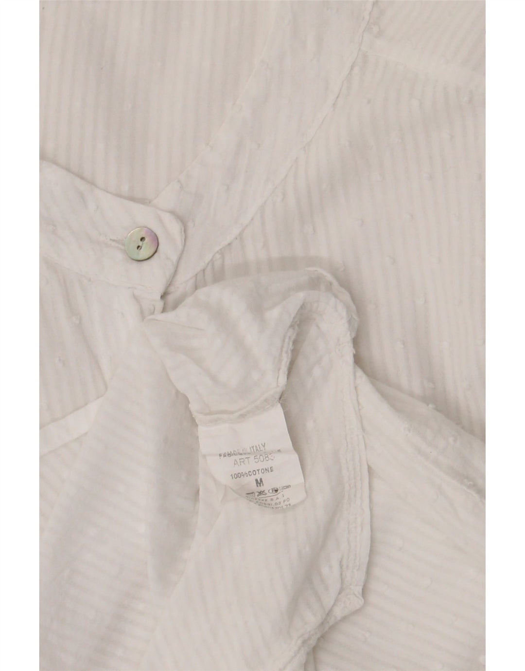 Vintage Damenhemd UK 14 Mittelweiße Nadelstreifen-Baumwolle