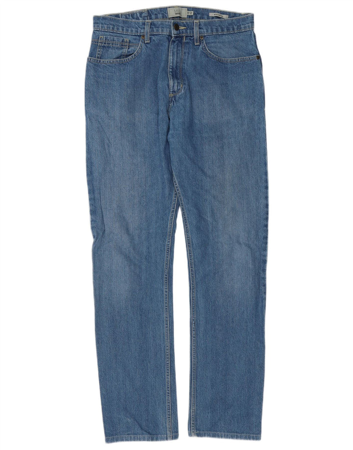 MARKS & SPENCER Herren Tapered Jeans W32 L31 Blaue Baumwolle