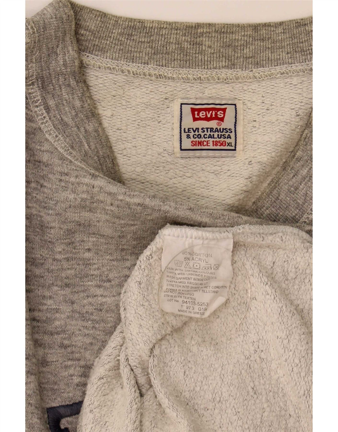 Levi's Herren-Sweatshirt mit Grafik, XL, grau meliert, Baumwolle