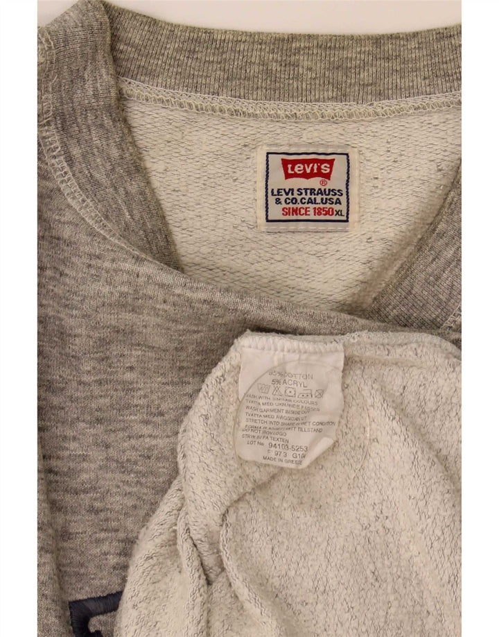 Levi's Herren-Sweatshirt mit Grafik, XL, grau meliert, Baumwolle