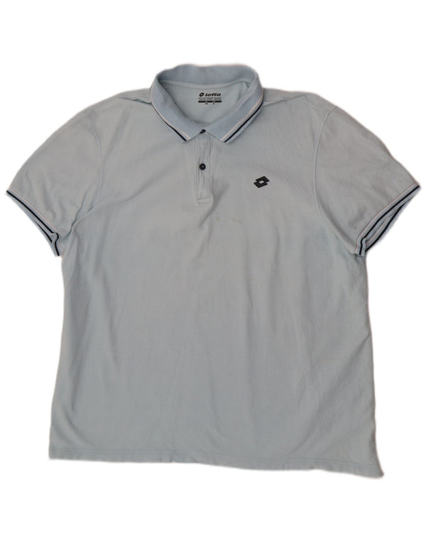 Lotto Herren-Poloshirt XL, blau gestreift, Baumwolle