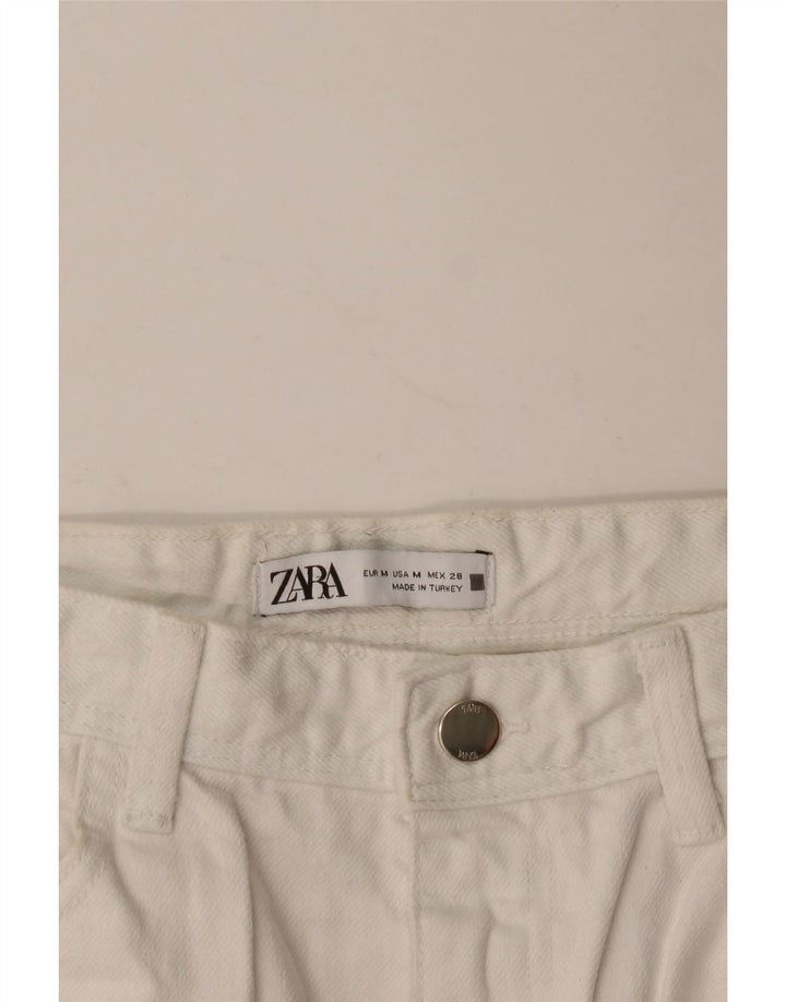 Zara Damen Jeans-Maxirock, Größe M, W30, Weiß