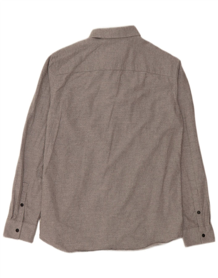 JACK & JONES Herren-Flanellhemd mit normaler Passform, mittelgraue Baumwolle