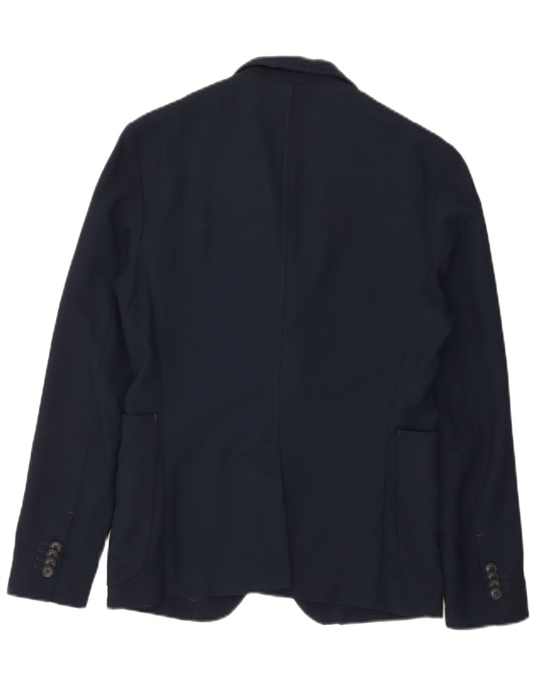 Zara Herren-Blazerjacke mit 2 Knöpfen, Größe S, Marineblau, Polyester, UK 36