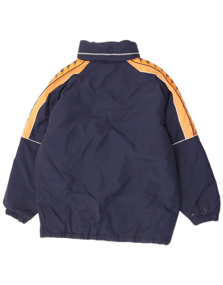 Kappa Herren Graphic Hooded Wattierte Jacke UK 38 Mittel Marineblau Farbblock