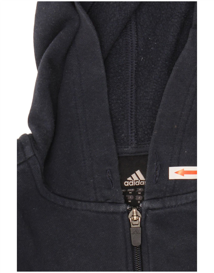 Adidas Herren-Kapuzenpullover mit Reißverschluss, mittlere marineblaue Baumwolle