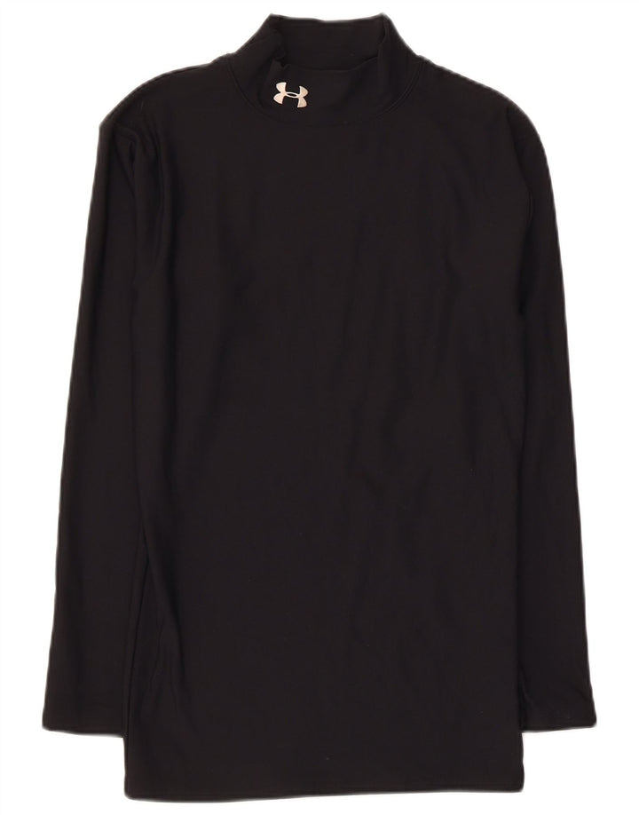 Under Armour Damen Top Langarm UK 10 Small Schwarz Nylon