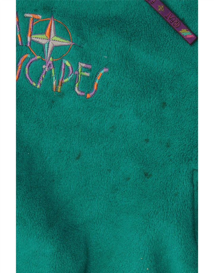 Great Escapes Herren-Fleecepullover mit lockerer Passform und Grafik, Mitteltürkis