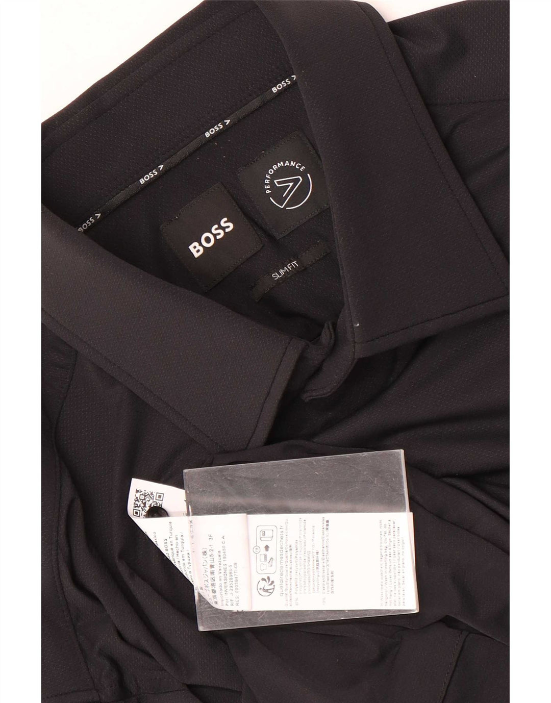 Hugo Boss Herren-Slim-Fit-Hemd, Größe 40, mittelschwarz, Polyamid