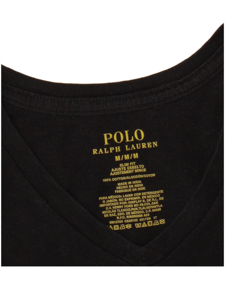 POLO RALPH LAUREN Herren Slim Fit T-Shirt Top Medium Schwarz Baumwolle