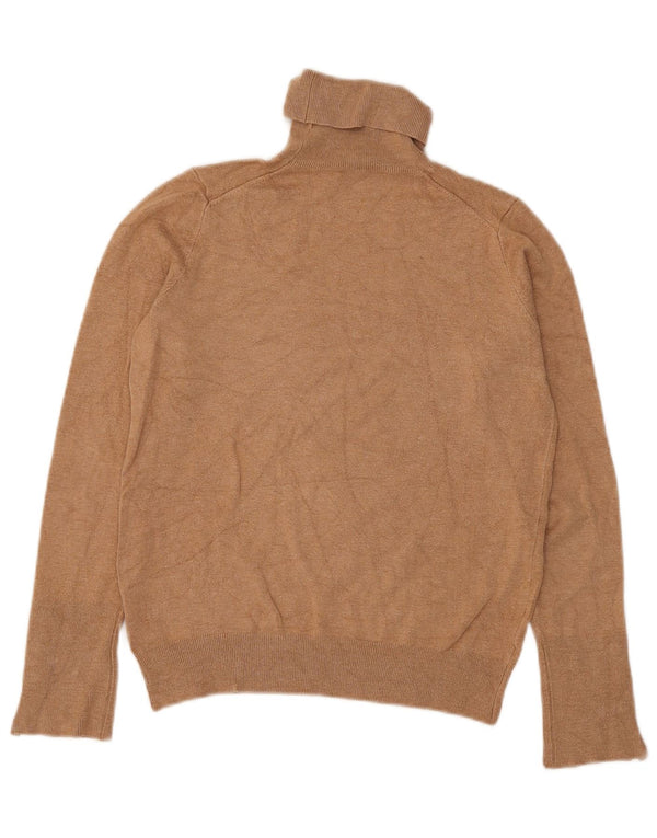 Zara Damen Crop Rollkragenpullover Pullover UK 10 Small Beige Viskose