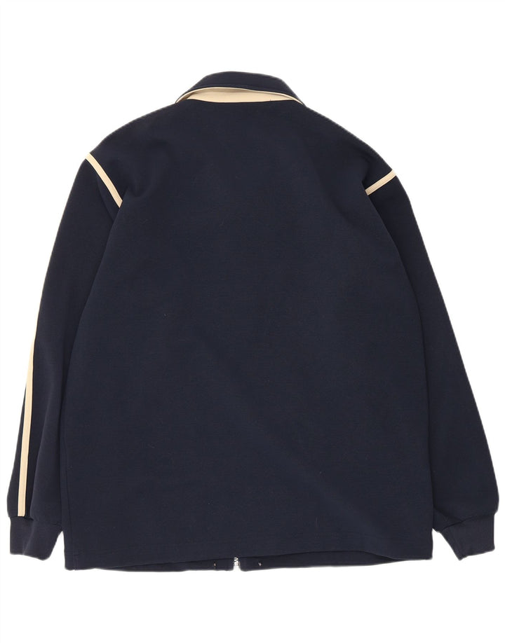 Kappa Herren-Trainingsanzug-Oberteil, Mittelgroßes marineblaues Farbblock-Polyester